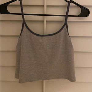 Grey and dark blue cropped tank top